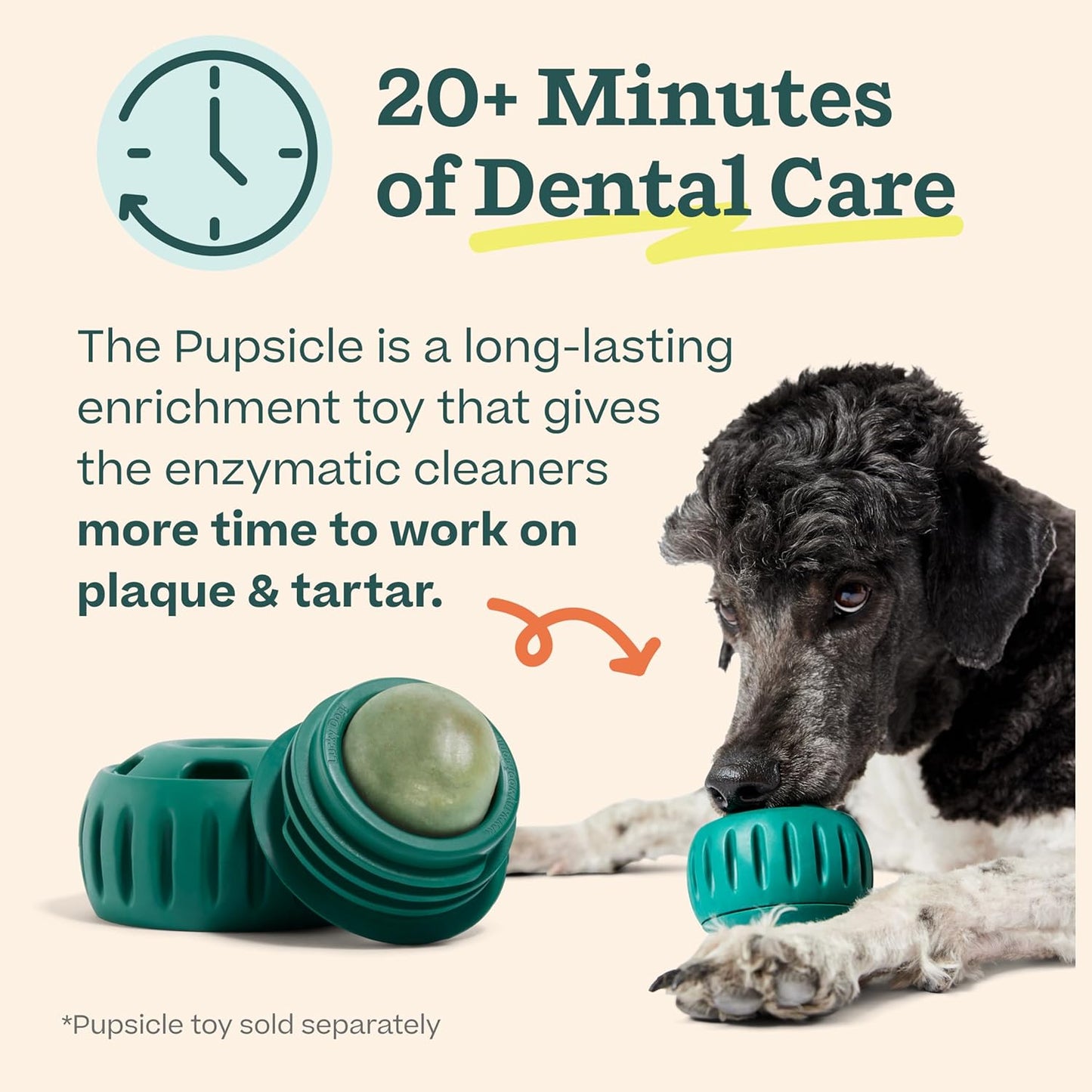 Woof Doggy Dental Pupsicle Mix - Dog Teeth Cleaning Powder for The Pupsicle - Long Lasting Postbiotic Dental Enzyme Mix to Support Oral Health for Dogs