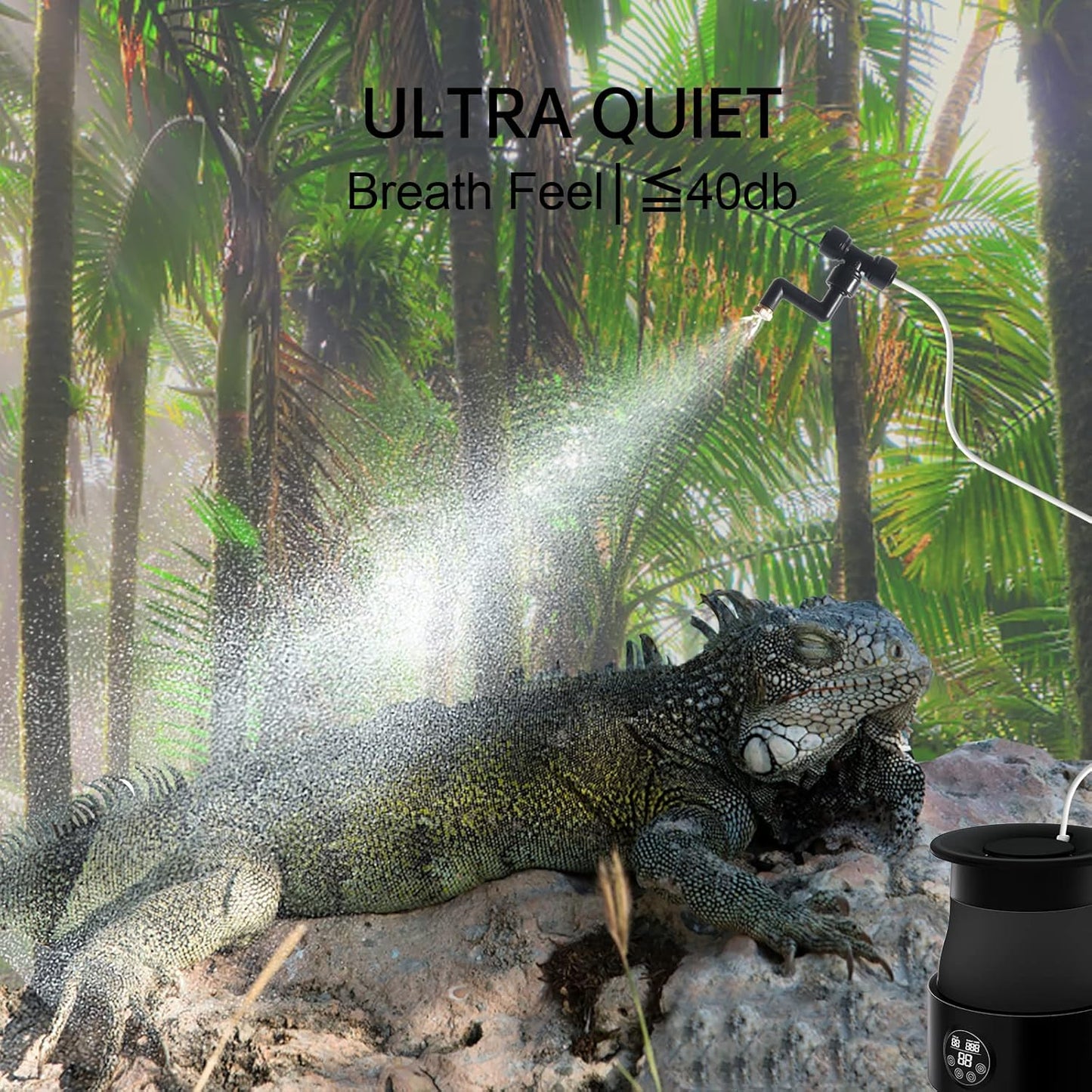 5L Foldable Automatic Reptile Mister For Reptile Terrarium with Timer, Reptile Fogger System with 360°Adjustable Nozzles,Reptile Humidifier for Lizard Snake Amphibian Frog Plants Terrarium