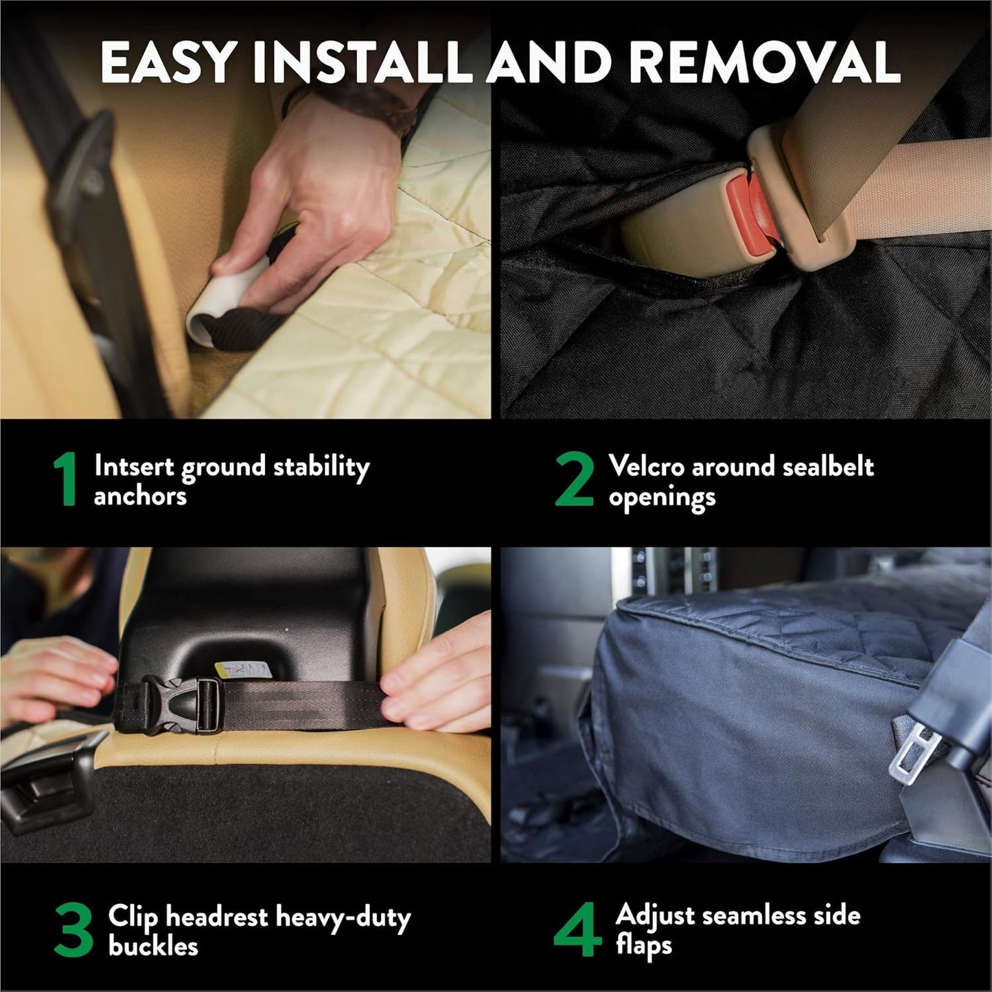 Plush Paws Products Velvet Convertible Rear Seat Cover | Durable Diamond Stitching | Washable & Waterproof Back Seat Cover | Car, Truck & SUV | Nonslip, Tear Resistant Protection | X-Large London Grey