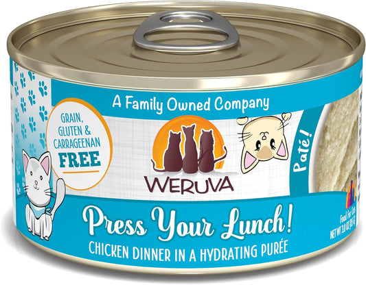 Weruva Wet Cat Food, Press Your Lunch with Chicken Pate, 3oz Can, Pack of 12