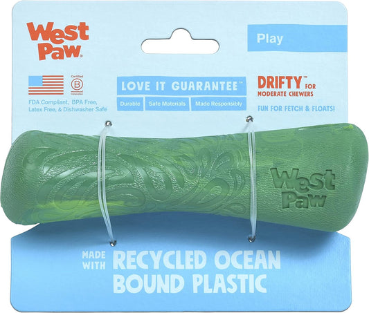 WEST PAW Seaflex Drifty Dog Toy – Machine Washable Dog Toys for Moderate Chewers – Eco-Friendly Zogoflex Toys for Dogs – Perfect for Gnawing, Fetch, Catch, Pet Training – 5.75" Small, Emerald