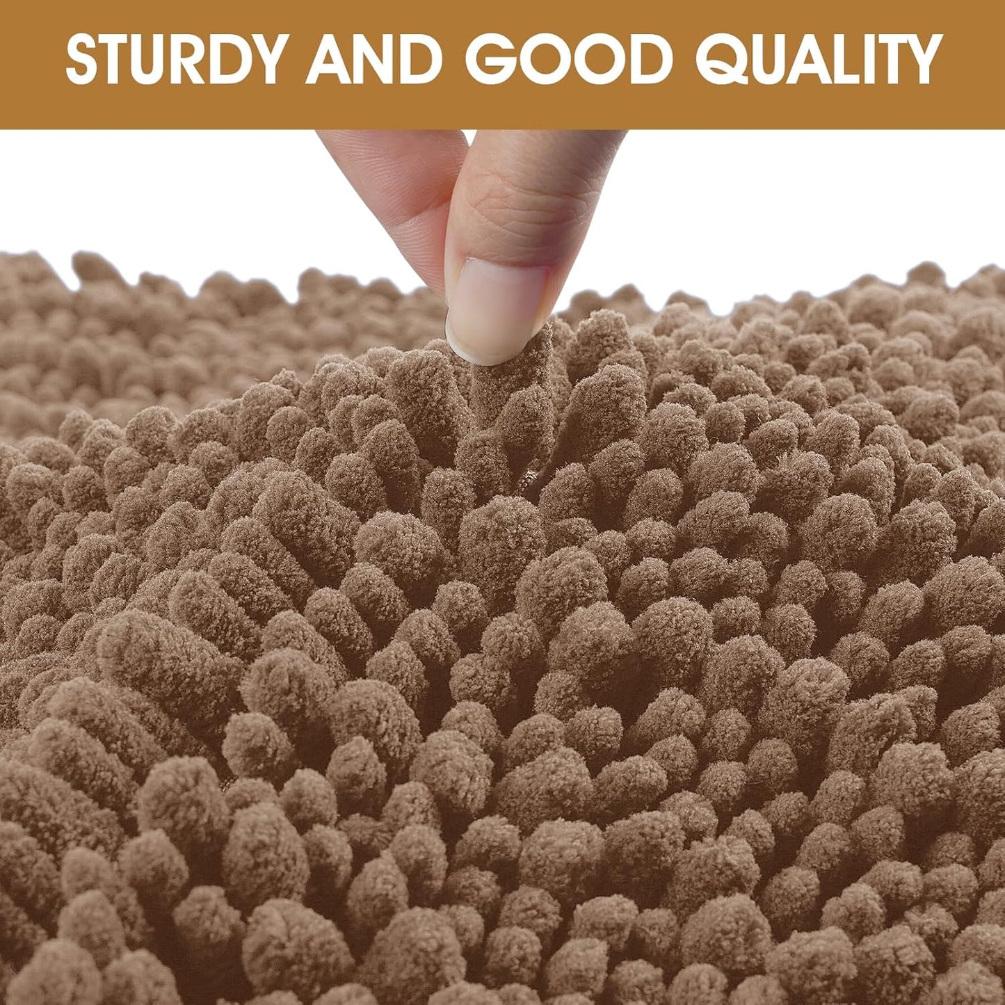 4 Pieces Muddy Door Mats for Dogs, Chenille Absorbent Pet Mats, Quick Dry, Trap Dirt Non Slip Heavy Indoor Doormat Soft Dog Bed Mat Front Inside Door Mat for Indoor Outdoor Entrance,Camel