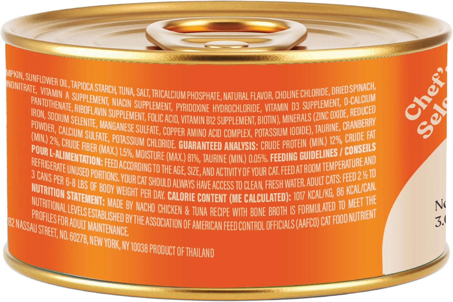 Made by Nacho Flaked Filets Recipe in Bone Broth, Grain-Free Chef's Selects Wet Food for Cats Balanced Diet in Naturally Hydrating Pumpkin-Infused Broth (3.0 oz (Pack of 12), Chicken & Tuna)