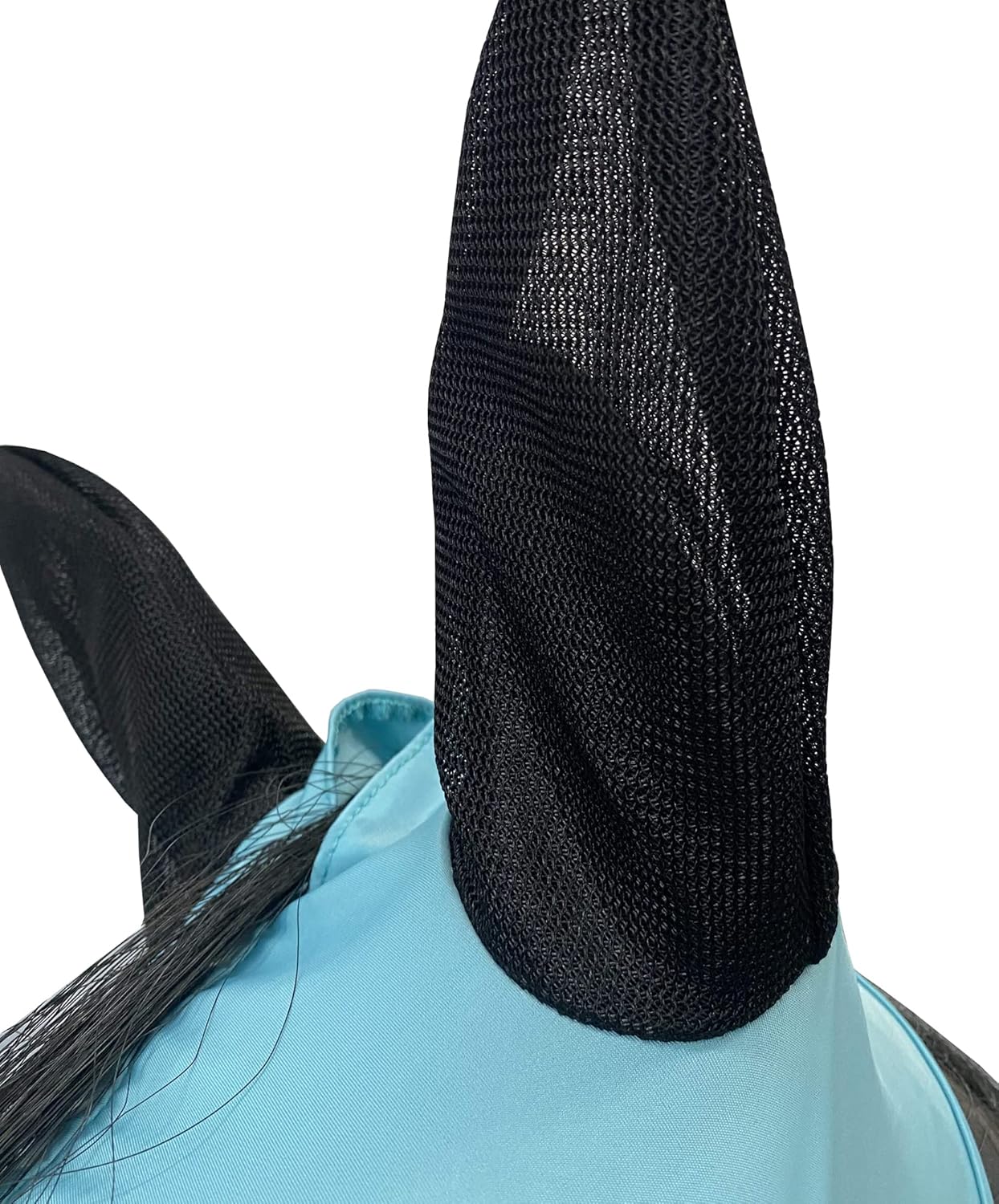 Horse Mesh Fly Mask with Ears, Soft Lycra Mesh Mask Anti-UV with Ears Pacific Blue, Pony