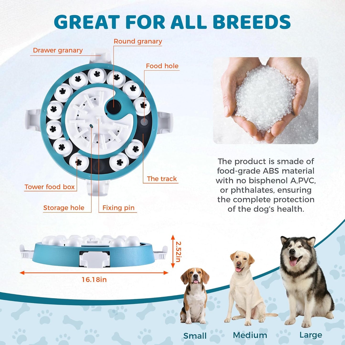 Dog Puzzle Toy Mental Stimulation - Level 3 in 1 Dogs Food Feeder Puzzle, Dog Treat Puzzle Feeder (Advanced-Mars Green Brainstorm)