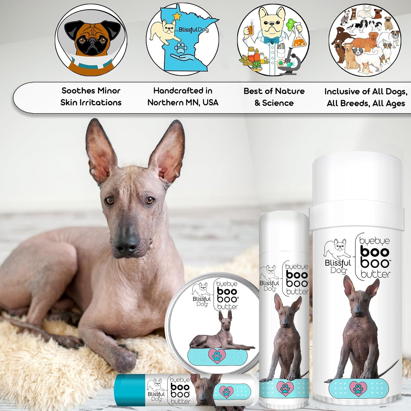 The Blissful Dog Xoloitzcuintli Boo Boo Butter, 16 oz.