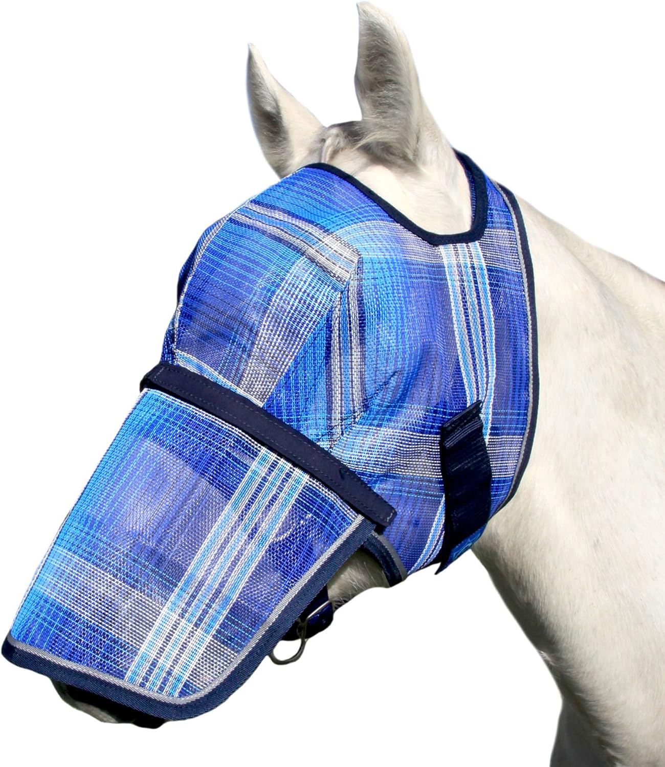 Kensington Signature Fly Mask with Removable Nose — Protects Horses Face and Nose from Biting Insects and UV Rays While Allowing Full Visibility — Ears and Forelock Able to Come Through The Mask