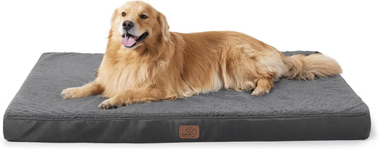 Bedsure XL Dog Beds Large Sized Dog -Orthopedic Flat Extra Large Pet Beds with Removable Washable Cover, Egg Crate Foam Mat, Suitable for Pet Up to 100 lbs