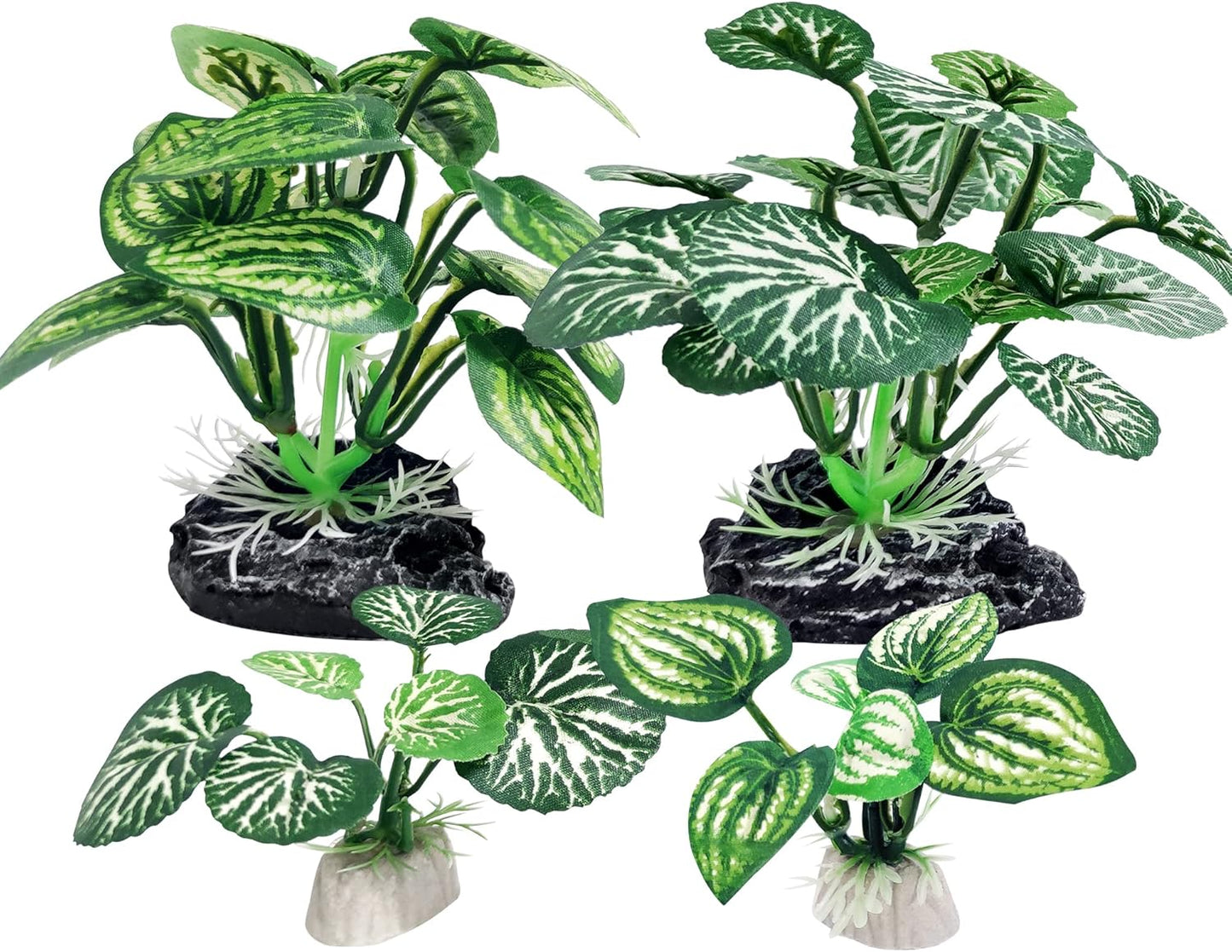 4PCS Aquarium Plants Betta Fish Tank Decorations Small Size Soft Faux Silk Aquarium for Hiding Fish Reptil