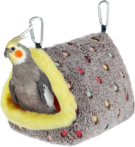 MEWTOGO Medium Warm Bird Nest House - Cozy Bird Bed for Cage with Mat, Hanging Hammock Shed Hideaway Hut for Budgerigar Monk Parakeet Rose-Ringed Parakeet Plain Parakeet Sun Conure Cockatiel