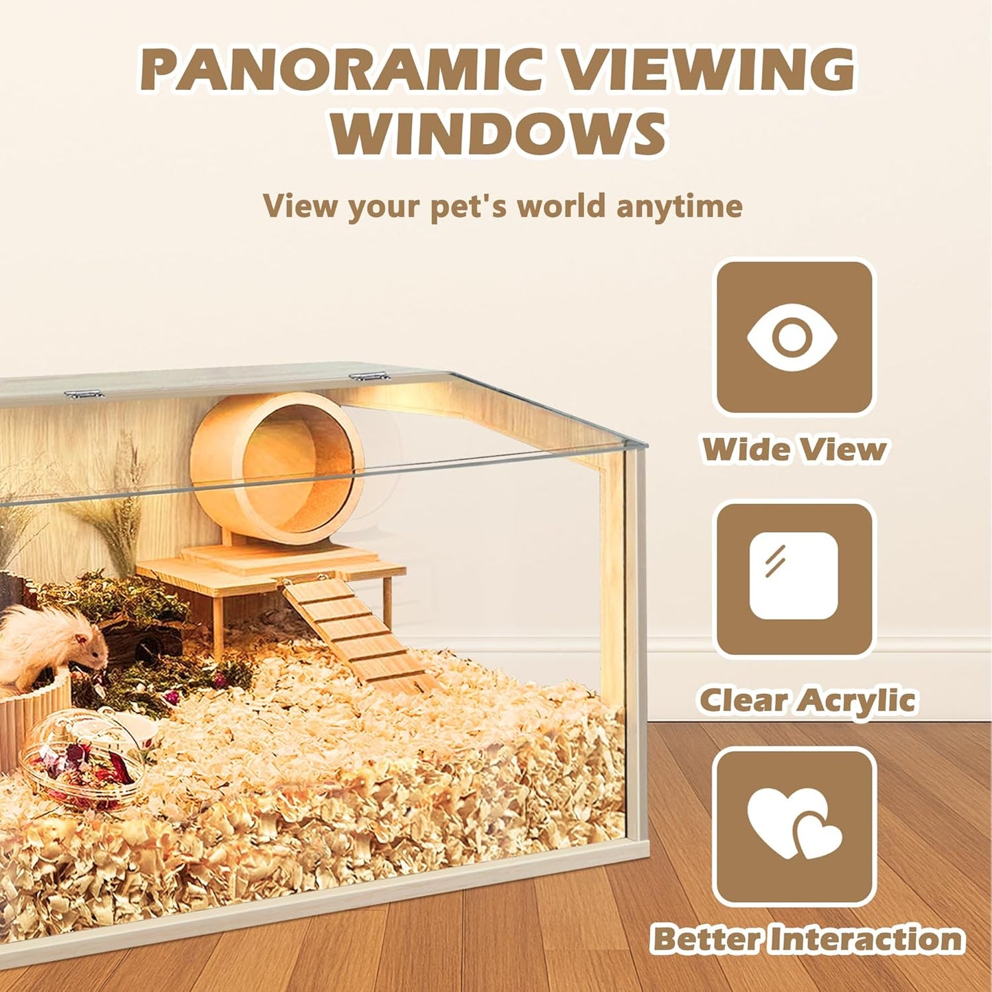 Prolee Hamster Cage Chew Proof, Guinea Pig Cages, Mice and Rat Habitat Openable Top, Hamster Habitat Solid Built