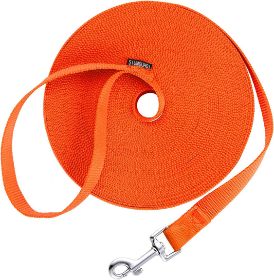 Siumouhoi Dog/Puppy Obedience Recall Training Agility Lead - 15ft 20ft 30ft 40ft 50ft Training Leash - Great for Play, Camping, or Backyard - Orange 40ft (40Feet, Orange)