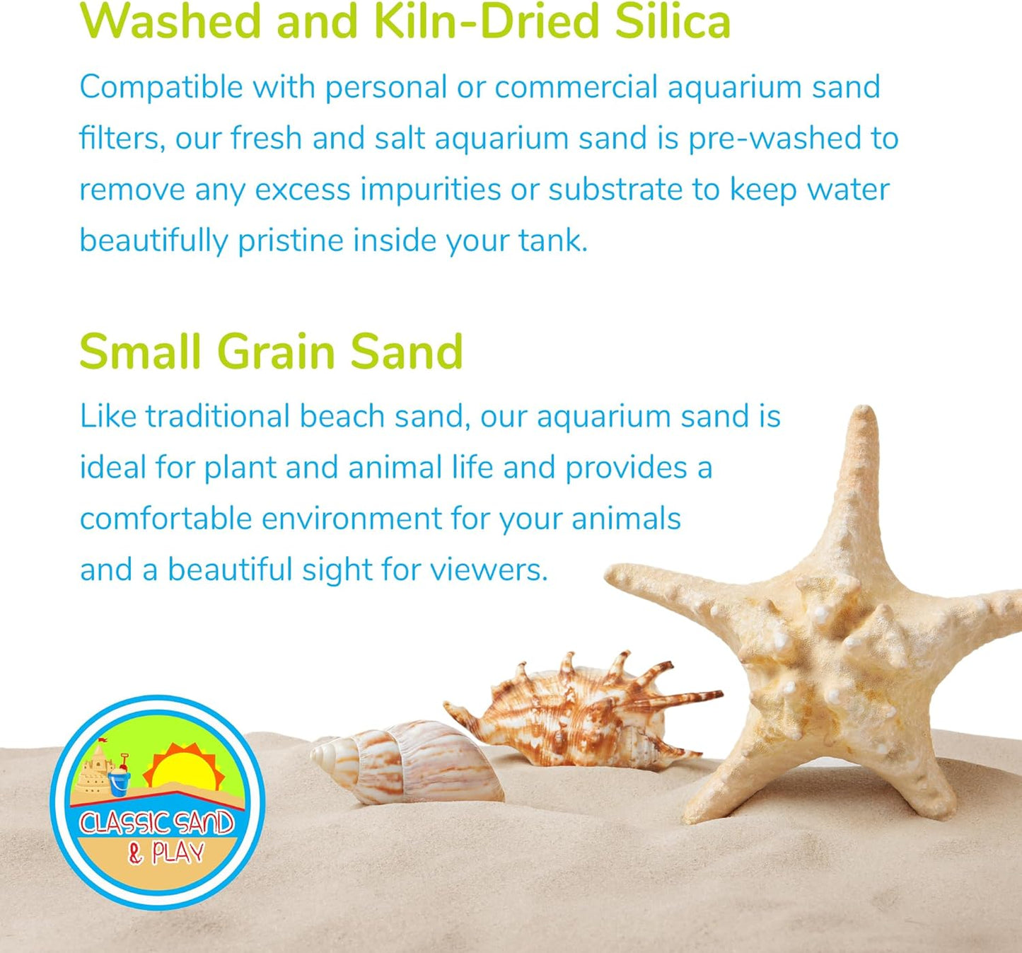 CLASSIC SAND & PLAY Natural Aquarium Sand for Freshwater and Saltwater Tanks, 40 lb. Bag, Improves Filter Life and Filtration Process, Pre-Washed Fine Sand, Red