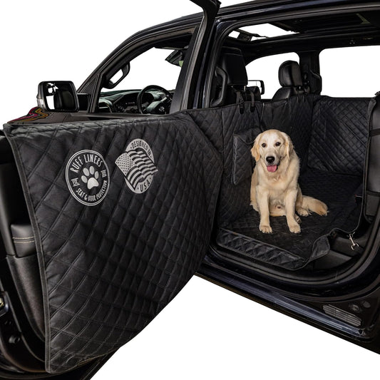 XL Floor Cover with Door Protection, 2025 Black – As Seen on Shark Tank – Fits Full‑Size Crew Cab Trucks with Fold‑Up Seats, Waterproof & Machine Washable – Sturdy XL Dog Hammock for Truck