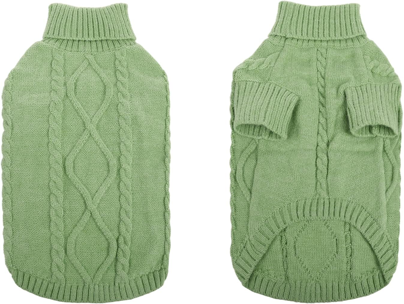 Queenmore XXL Dog Sweaters,Large Dog Sweater for Pitbull Doberman,Warm Turtleneck Knitted Big Pet Sweater for Male Femal Dogs,Extra Large Size Dogs Winter Clothes (Green,2XL)