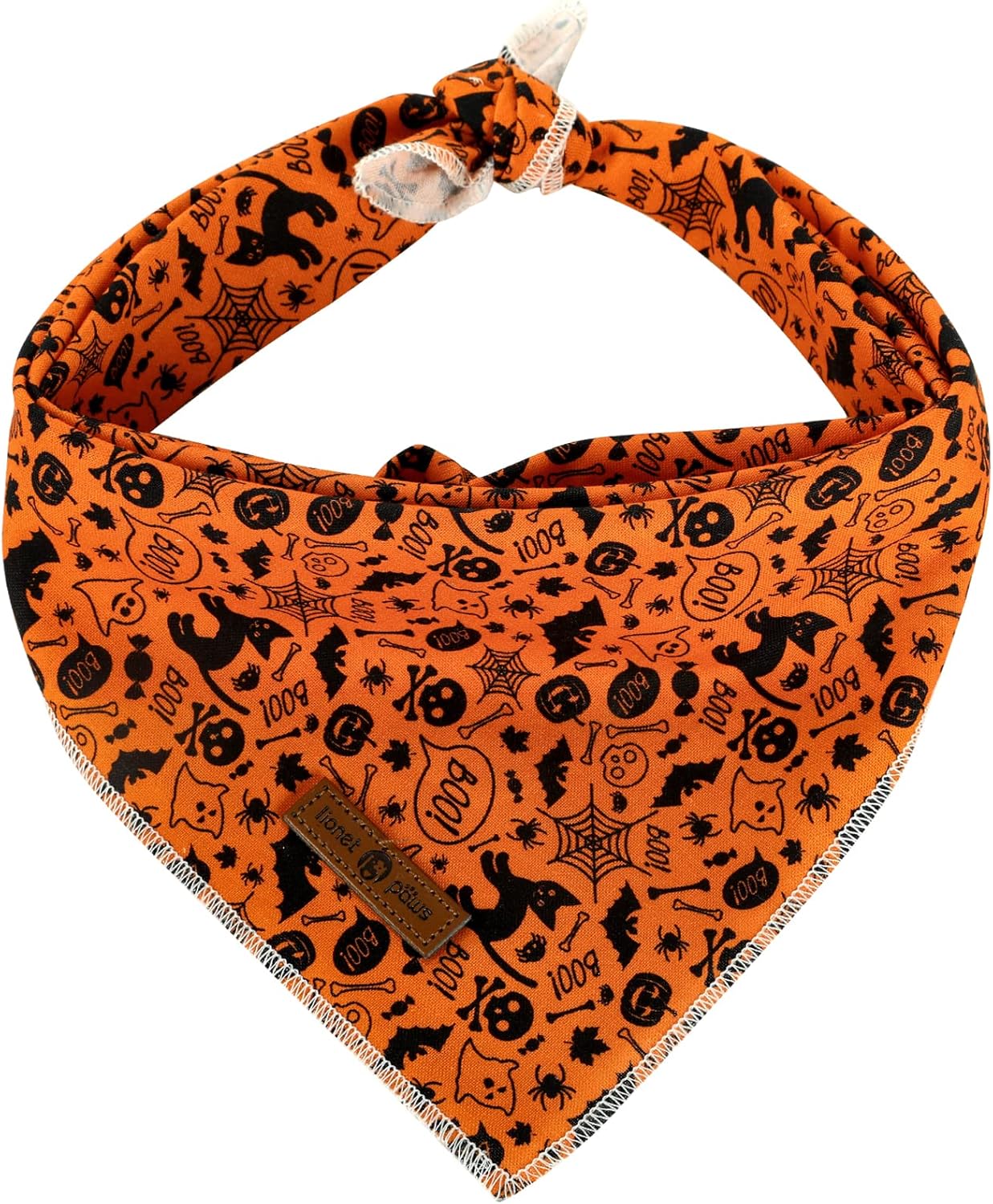 Lionet Paws Halloween Dog Bandana,Fabric Black Bat Dogs Kerchief for Medium Large Dogs,Dog Cotton Triangle Bibs Scarf for Girl Boy