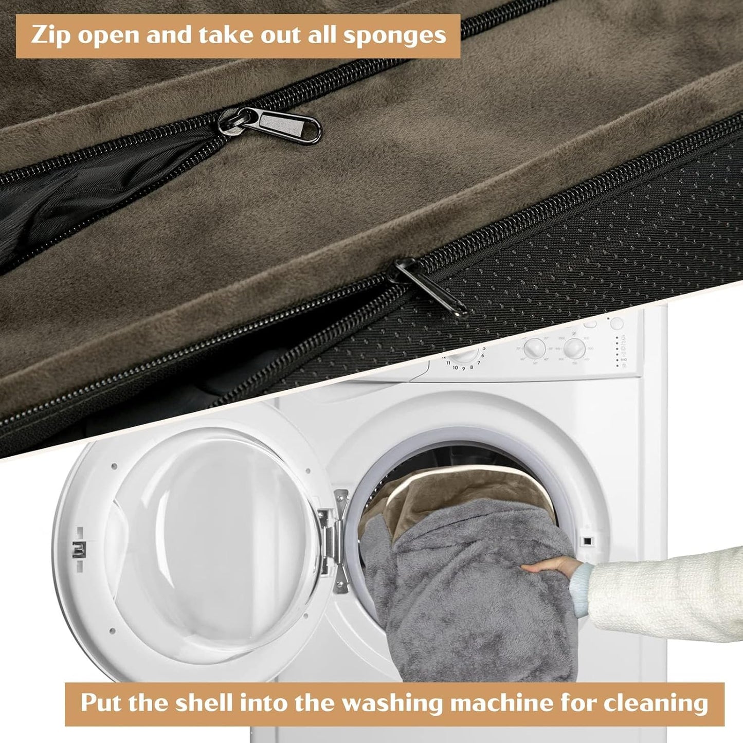 Comfort Expression Large Dog Beds Waterproof Orthopedic Foam Dog Sofa Beds Comfy Pet Bed with Washable Removable Cover & Non-Slip Bottom(Large,Dark Green)