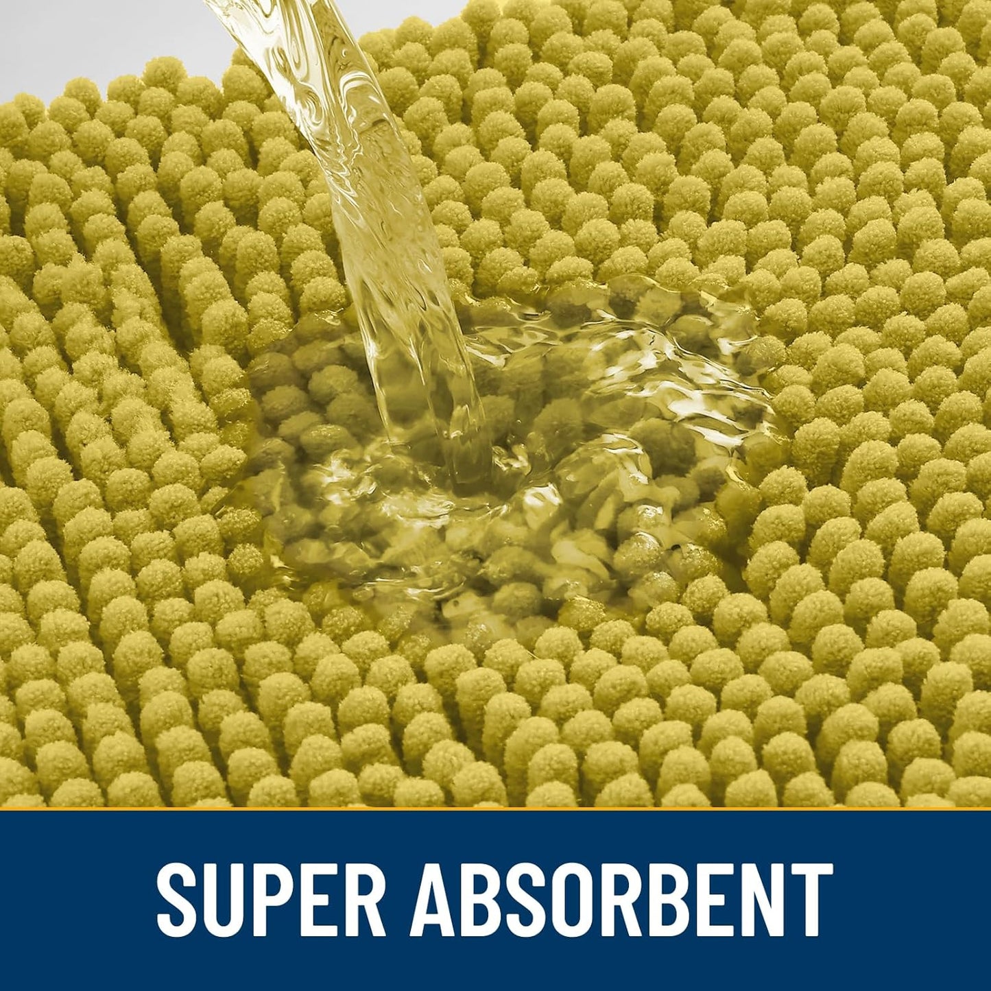 Smiry Dog Door Mat for Muddy Paws 36x24, Absorbs Moisture and Dirt Doormat, Non-Slip Washable Quick Dry Chenille Front Door Mat Indoor Entrance, Entryway Carpet for Inside Floor, Mustard Yellow