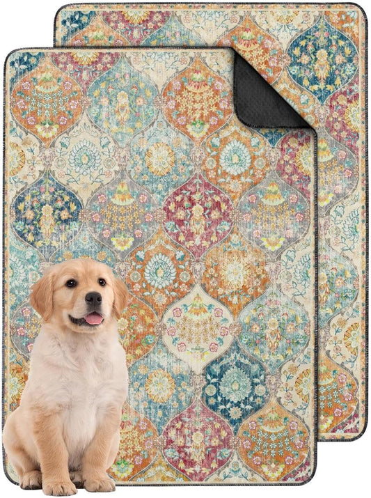 Washable Pee Pads for Dogs 2 Pack, Absorbent Reusable Puppy Pads Waterproof, Leakproof & Non-Slip Whelping Pad, Potty Training Pads for Dogs Playpen Mat 24x36