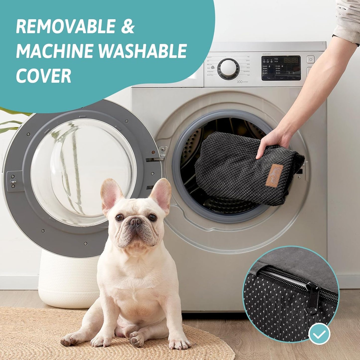 Extra Wide Dog Stairs with Tunnel, Detachable Large Pet Step for Small Medium Dog, Puppy or Cat, Ramp for High Bed, Couch, Sofa or Car, Stable, 19.7x33x22.4 inch, 5 Step, Black