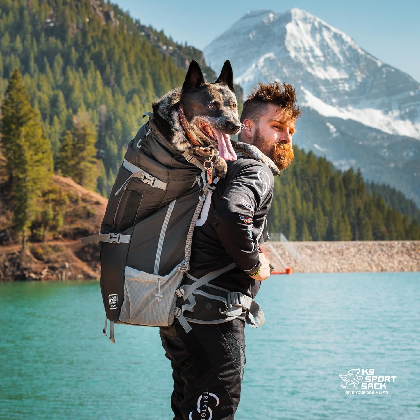 K9 Sport Sack Kolossus - Large, Myrtle Green - The Big Dog Backpack - Ideal for Dogs 20-22” Long - Fully Adjustable Pet Carrier - Doubles as a Professional-Grade 60L Hiking Pack