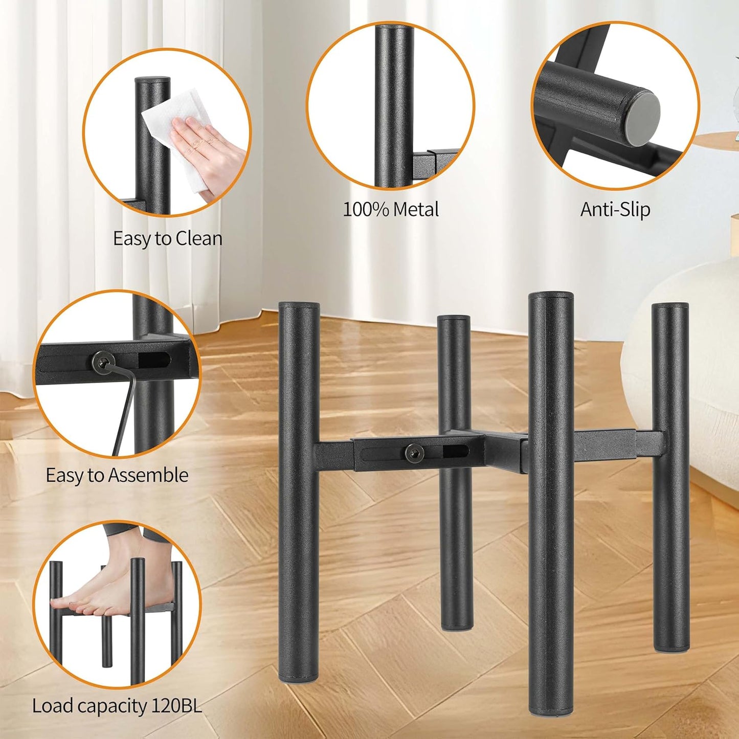 Lifted Dog Bowl Stand - Without Bowls, Single Raise Pet Food Table Adjustable Wide 6-10", Tall 8 10 12" - Bowl Stand Size Optional, Dog Bowl Holder Elevated for Small Medium Large Dog Breed