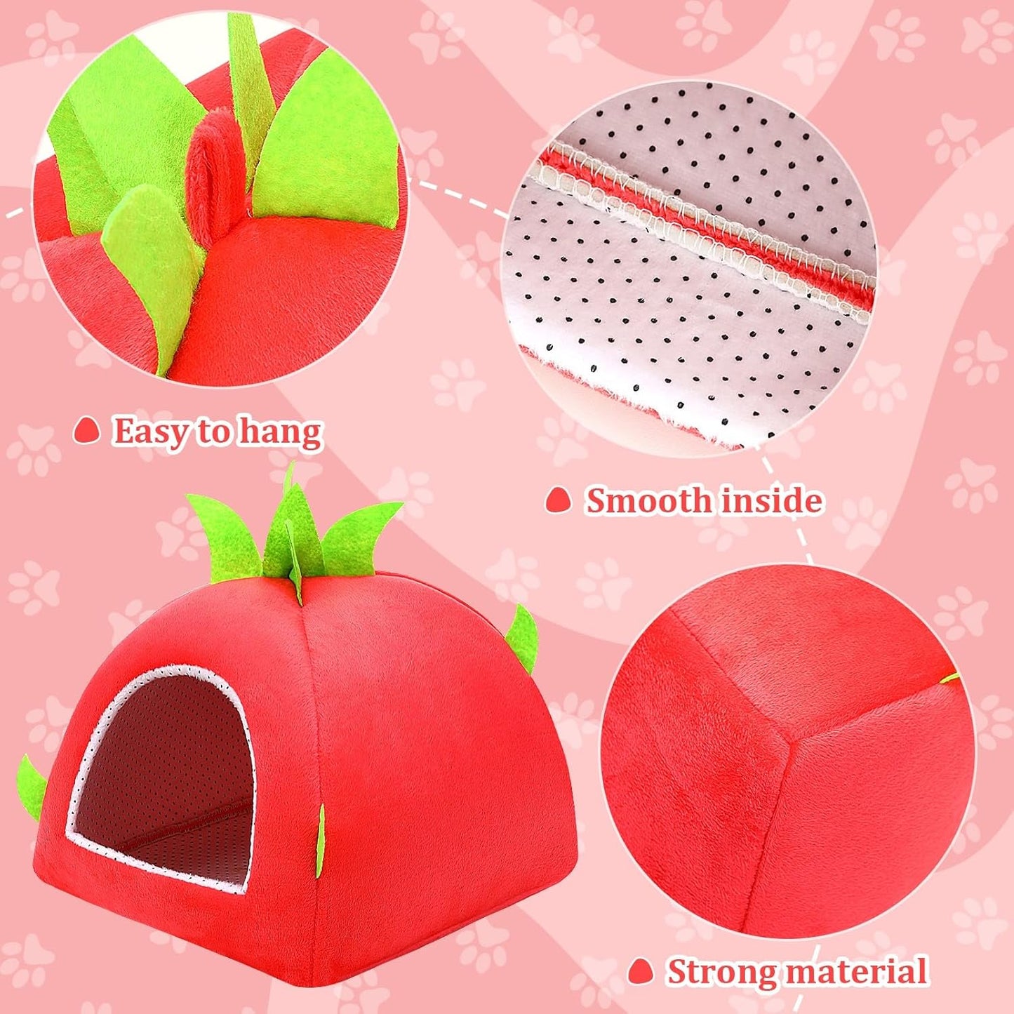 UPINS Guinea Pig Hideout,Guinea Pig Bed Washable Small Animal House Cage Accessories for Chinchillas Hamsters Hedgehogs Ferrets Bearded Dragons and Rats
