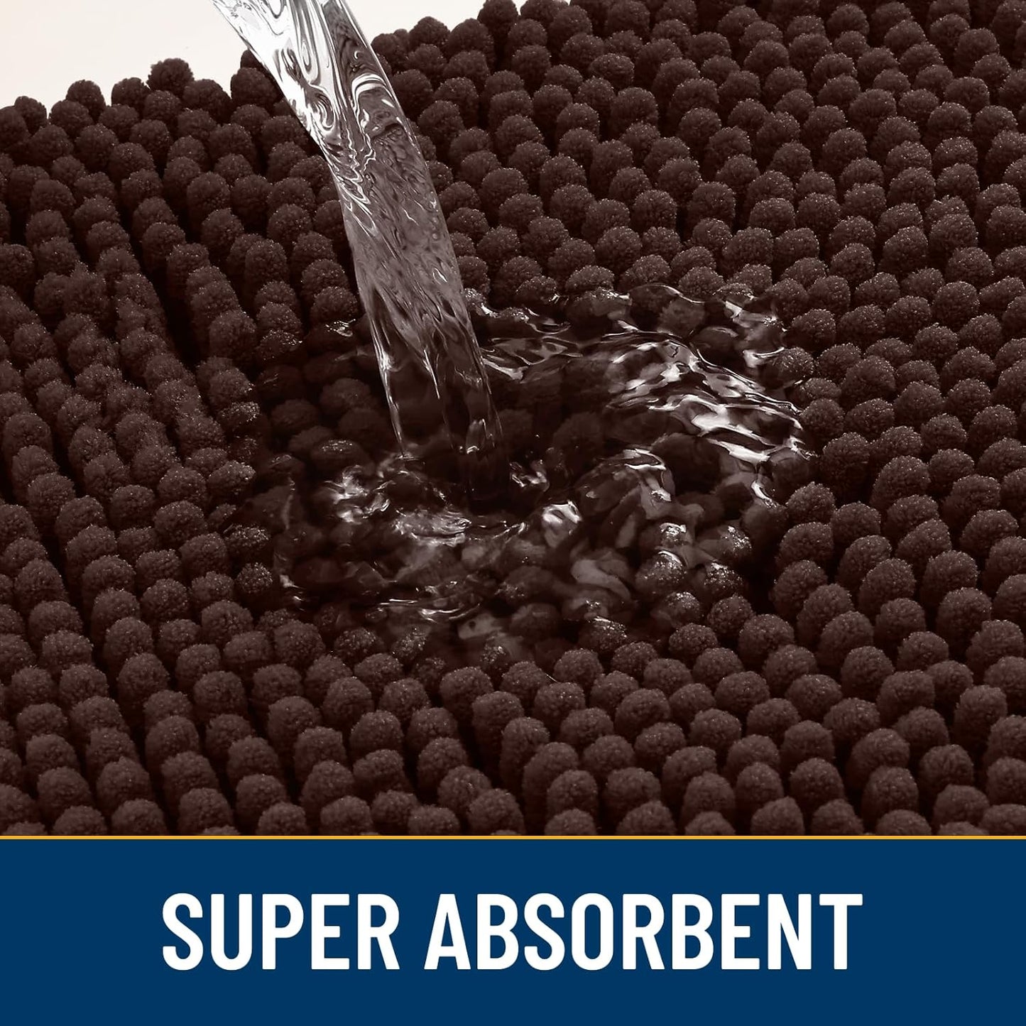 Smiry Dog Door Mat for Muddy Paws 40x32, Absorbs Moisture and Dirt Doormat, Non-Slip Washable Quick Dry Chenille Front Door Mat Indoor Entrance, Entryway Carpet for Inside Floor, Brown