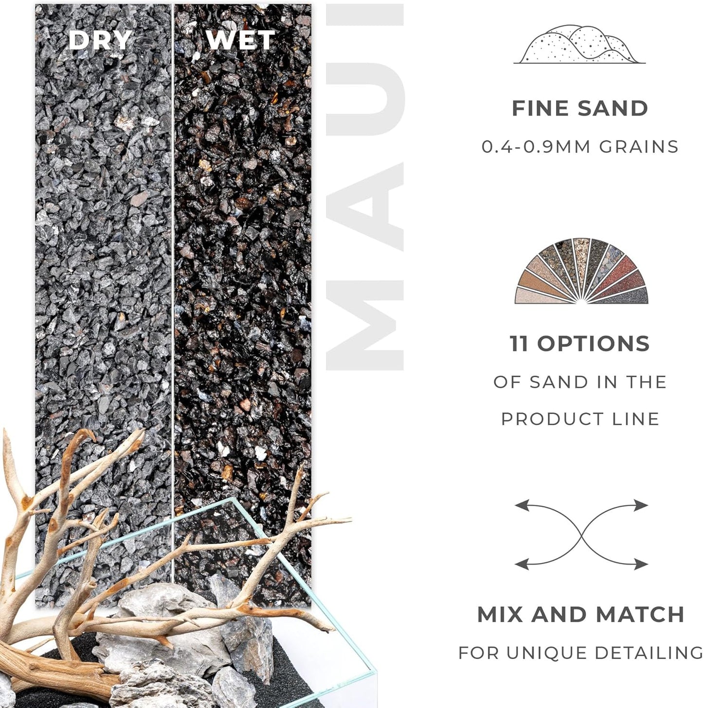 Ultum Nature Systems Controsand Maui Aquarium Gravel (8L) - Small Pebbles for Fish Tank - Planted Rocks - Substrate - Versatile Stones