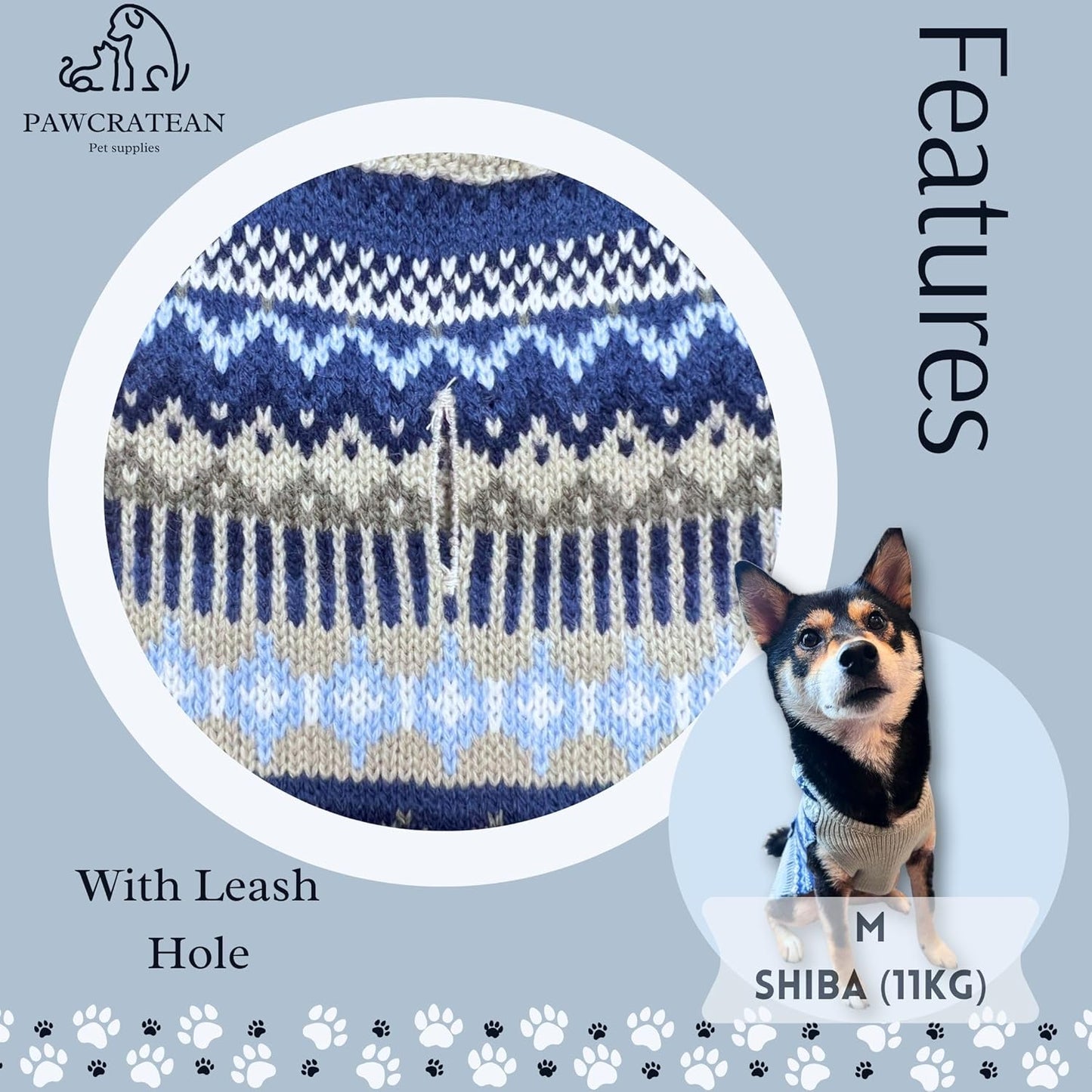 Cute Sweater for Dogs and Cats Soft Flannel Pet Outfit Warm and Cozy Animal Hoodie Small to Large Pet Clothes for Halloween Parties and Everyday Wear (X-Small, Blue Patten with Hat)