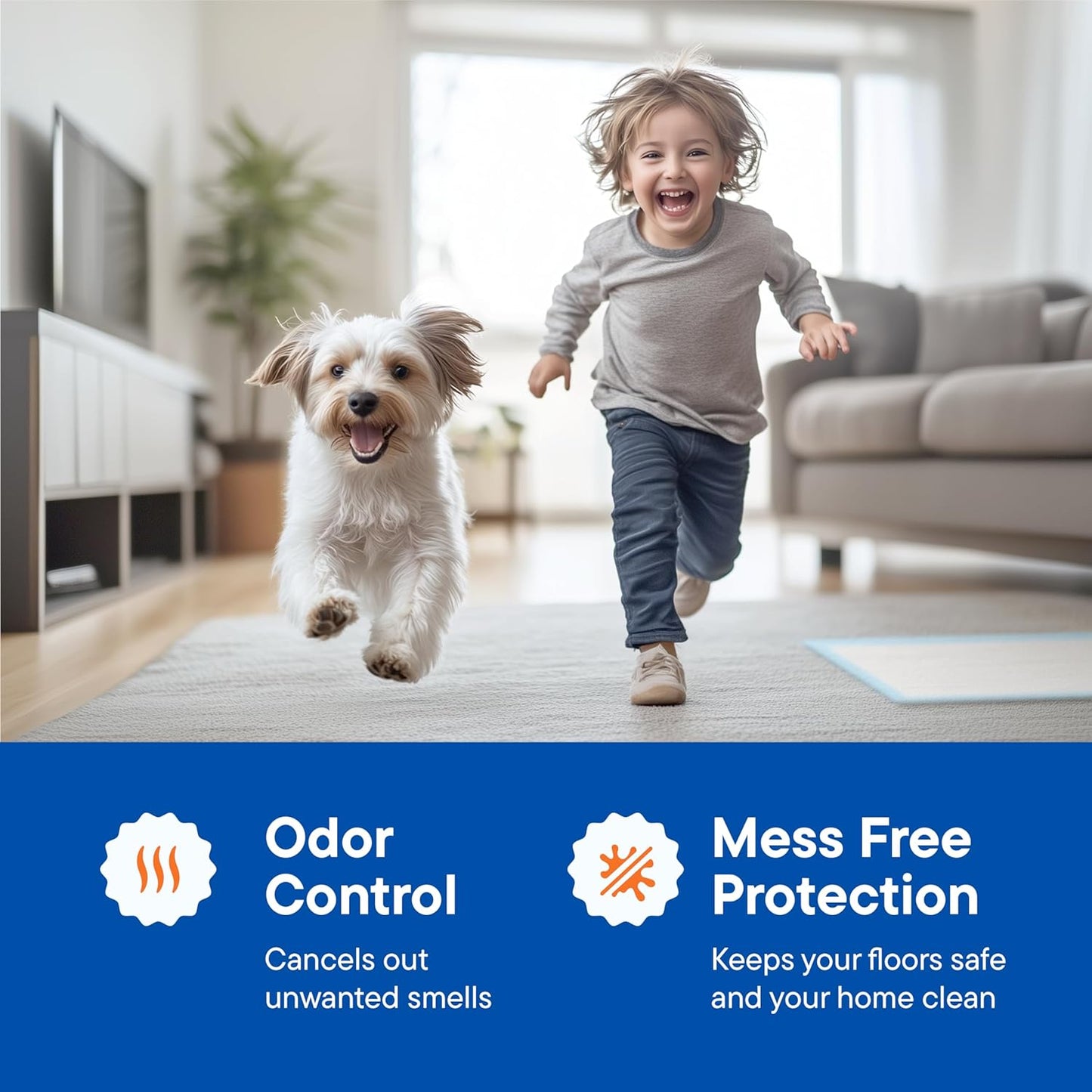 Puppy Pads Pet Pee Pads 22" x 22" [300-Count] Pet Training Disposable Pads, Compact Breed Pad, Leak-Proof, Bulk Case Pack - for Dachshunds, Shih Tzus, Pomeranians, Heavy Duty Surface Protector