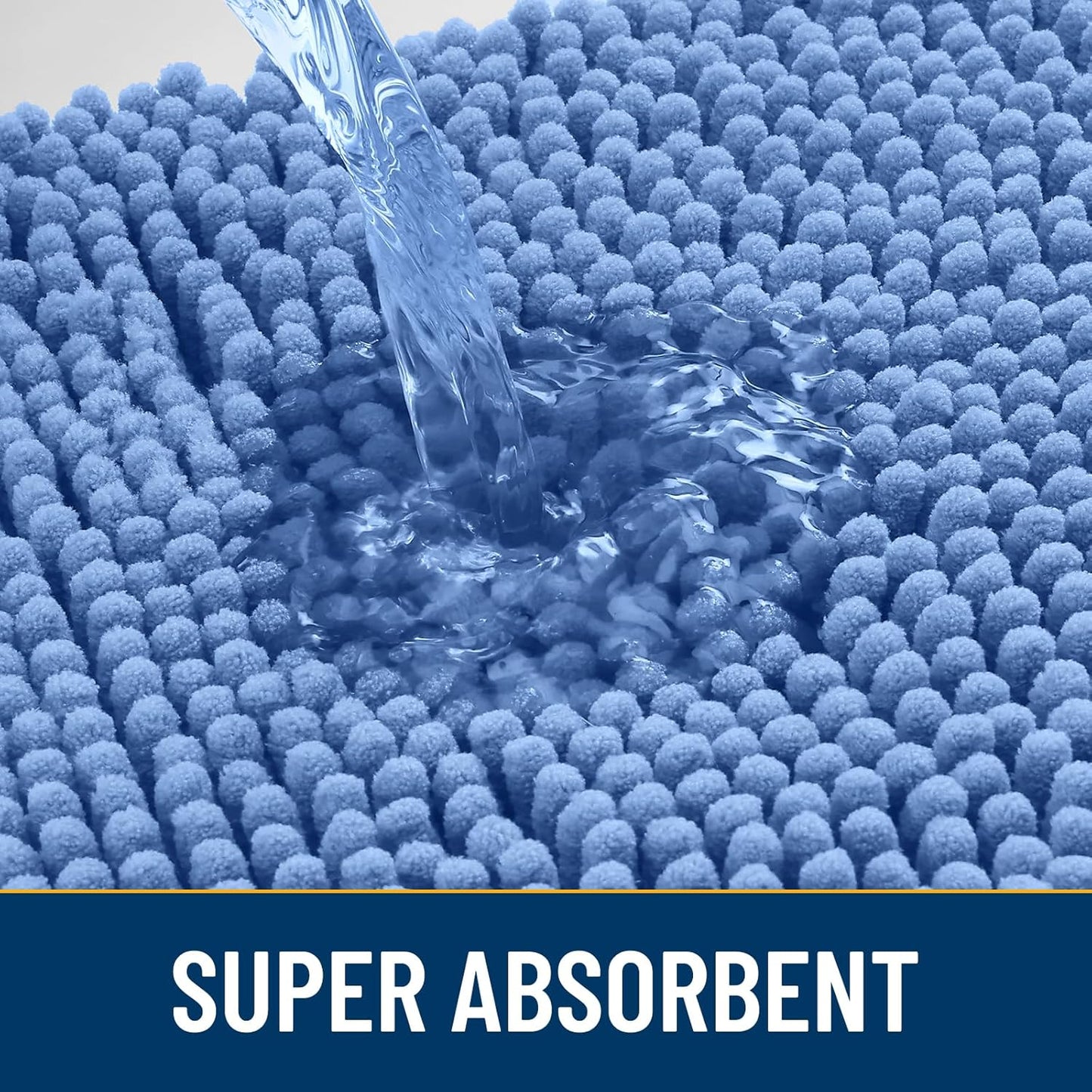 Smiry Dog Door Mat for Muddy Paws 24x16, Absorbs Moisture and Dirt Doormat, Non-Slip Washable Quick Dry Chenille Front Door Mat Indoor Entrance, Entryway Carpet for Inside Floor, Cornflower Blue