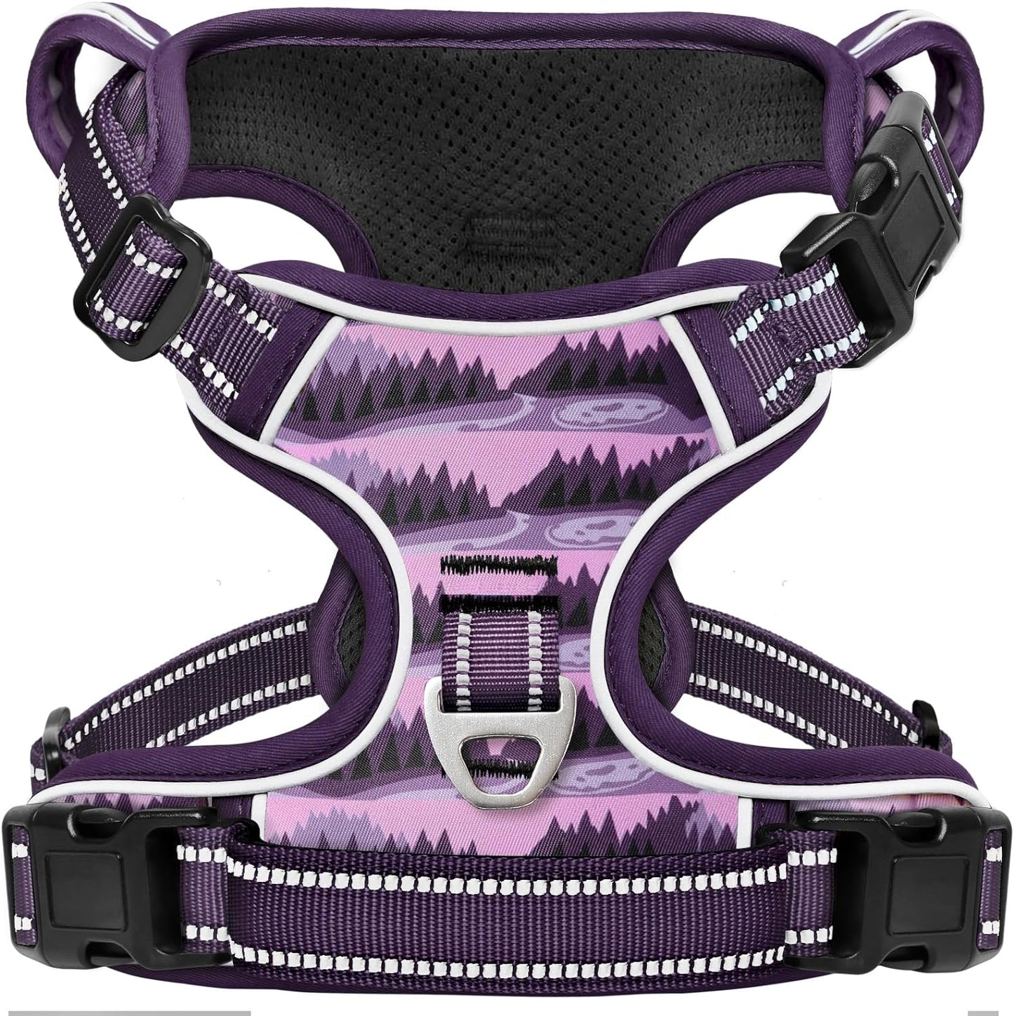 Timos Dog Harness,No-Pull Pet Harness Adjustable Soft Padded Dog Vest,Reflective No-Choke Pet Oxford Vest with Easy Control Handle for Medium Dogs,Moon Night,M