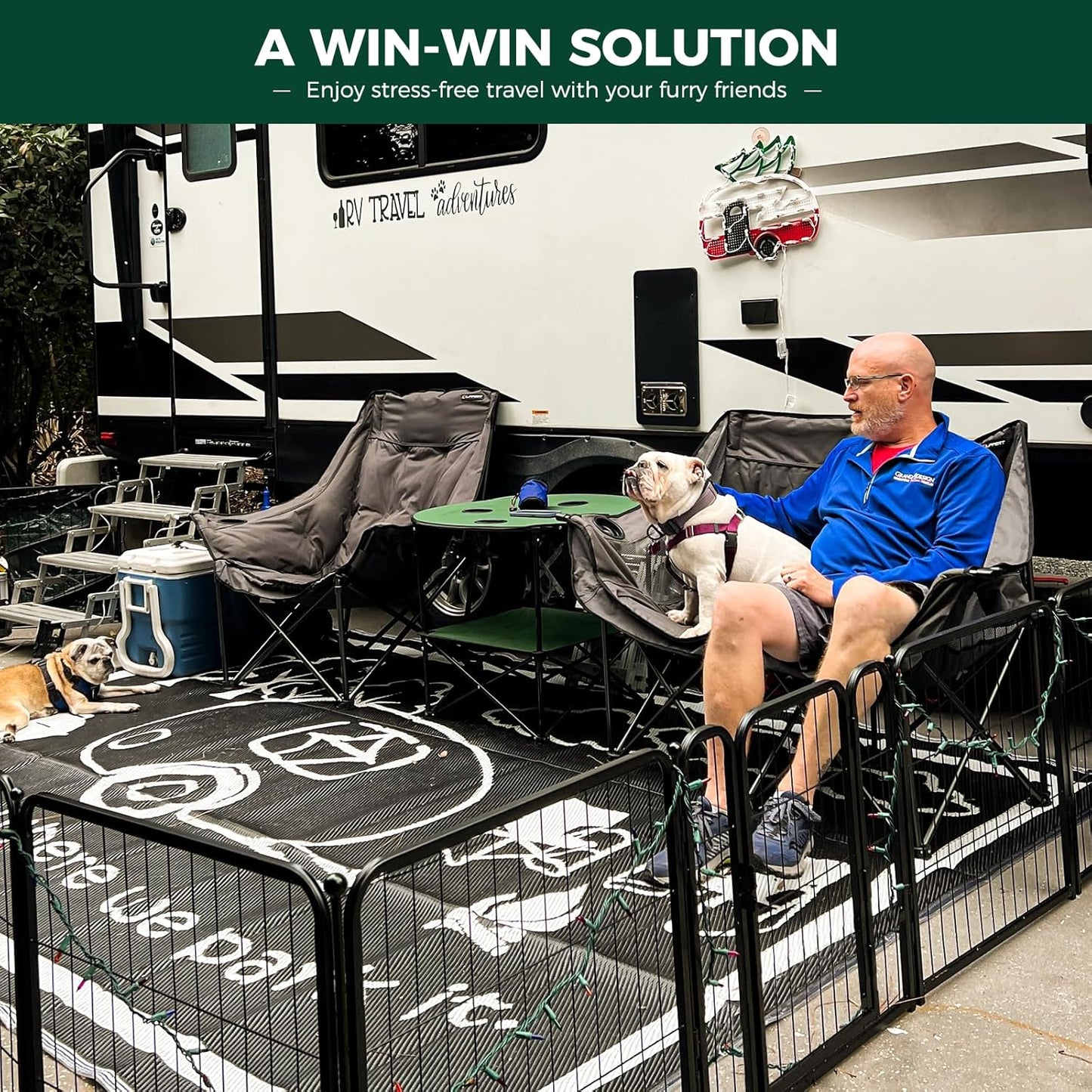 FXW Rollick Unleashed Dog Playpen for Indoor, Yard, RV Camping, 24 inch 24 Panels for Small and Puppy Dogs, Black│Patented