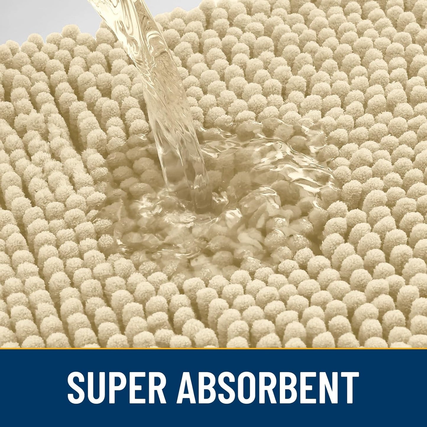 Smiry Dog Door Mat for Muddy Paws 48x30, Absorbs Moisture and Dirt Doormat, Non-Slip Washable Quick Dry Chenille Front Door Mat Indoor Entrance, Entryway Carpet for Inside Floor, Cream White