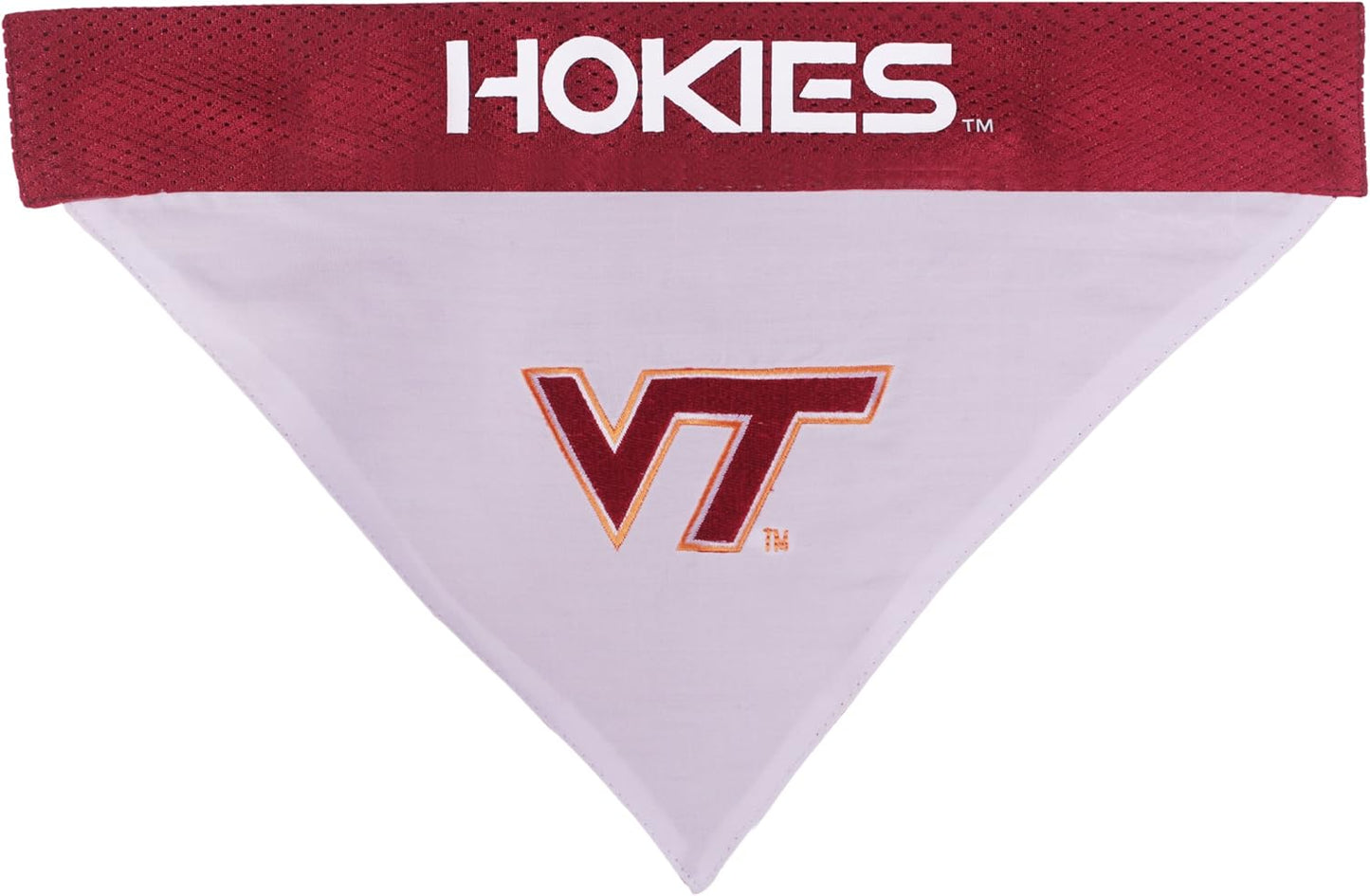 Pets First Collegiate Pet Accessories, Reversible Bandana, Virginia Tech Hokies, Small/Medium