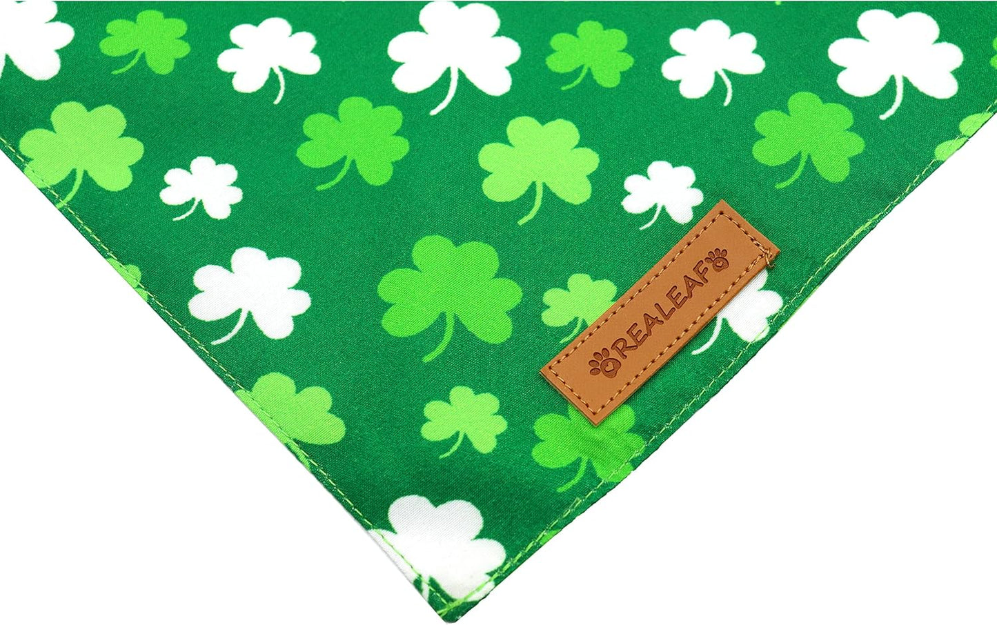 Realeaf St. Patrick's Day Dog Bandanas 2 Pack, Triangle Reversible Pet Scarf for Boys and Girls, Premium Durable Fabric, Holiday Bandana for Small and Medium Dogs (Small)