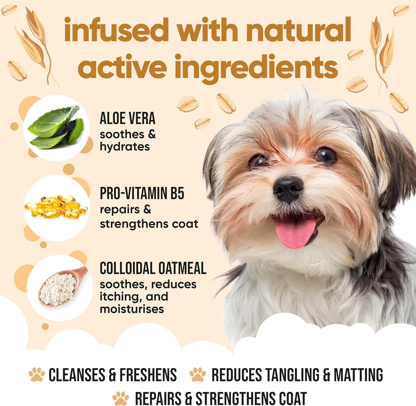 Oatmeal Dog Shampoo by Buddycare | Shampoo for Dogs with Irritated Skin | Relieving and Rehydrating | with Aloe Vera and Pro Vitamin B5 (50.72oz)