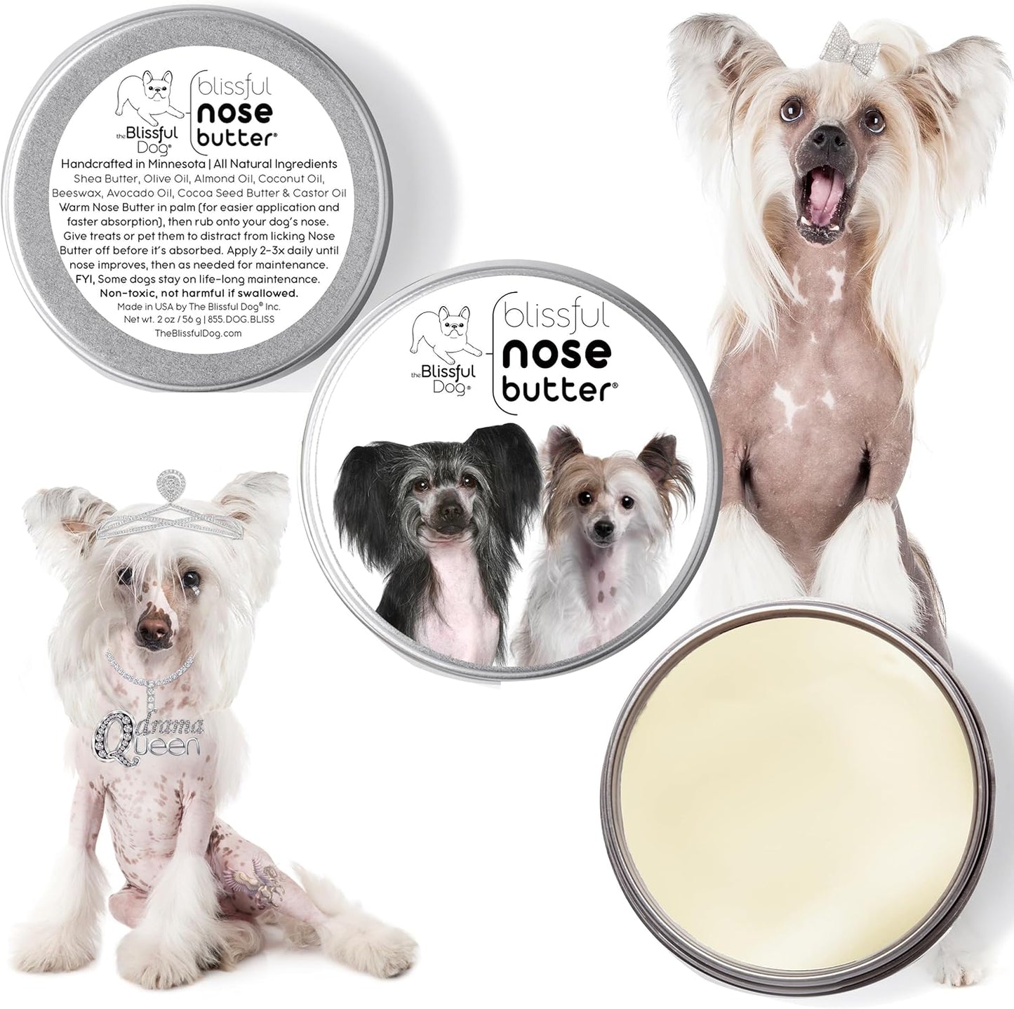 The Blissful Dog Chinese Crested Unscented Nose Butter, 16oz