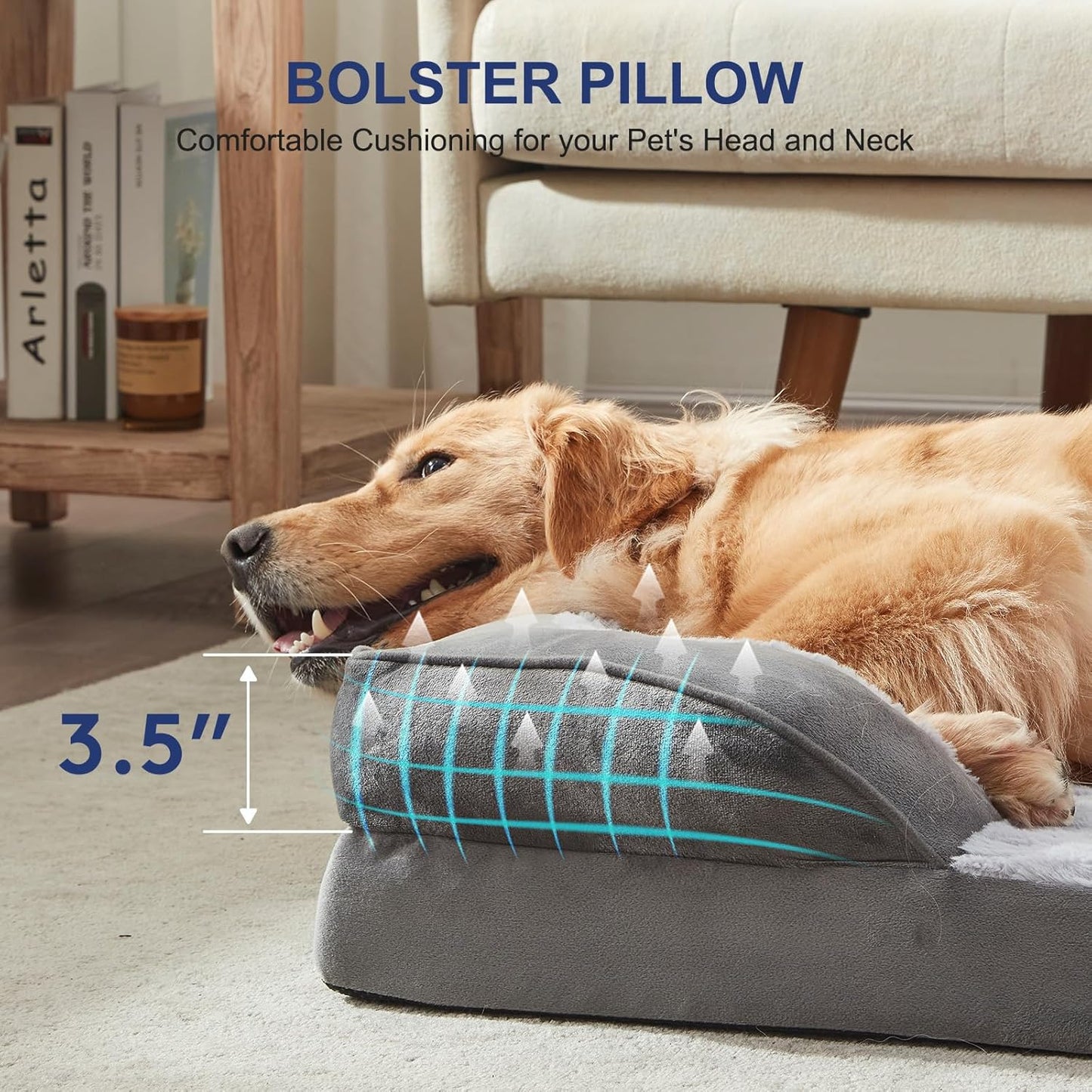 FURTIME Orthopedic Dog Bed for Extra Large Dogs - XL Waterproof Dog Sofa Bed, Ultra Comfy Supportive Foam Pet Bed with Removable Washable Cover, Jumbo Dog Bed with Nonskid Bottom