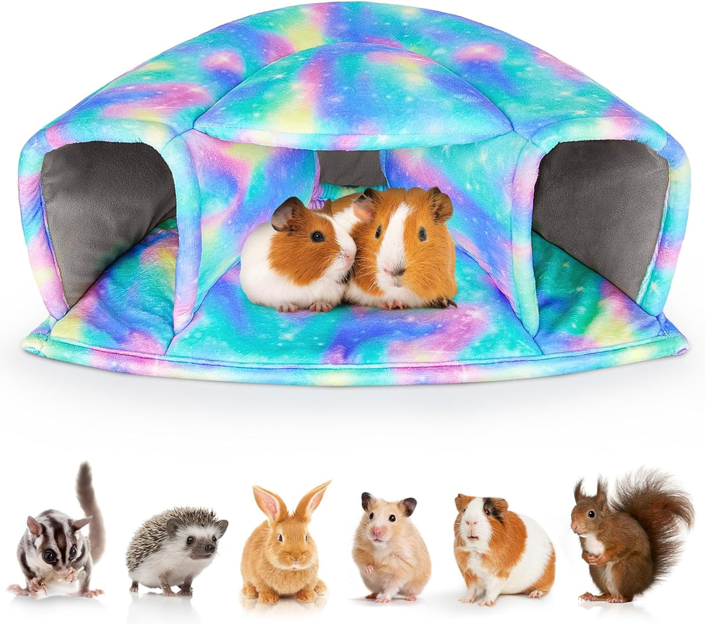 Unicorn Catcher Guinea Pig Hideout Large Guinea Pig Bed Cozy Guinea Pig House Warm Guinea Pig Tunnel Washable Guinea Pig Accessories for Small Pet Hamster/Chinchilla/Bunny