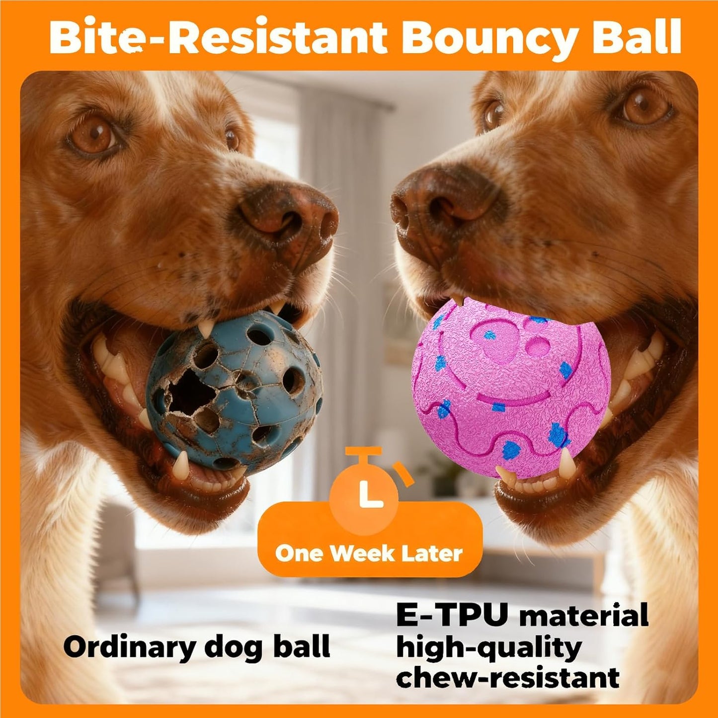 Dog Balls: Interactive Dog Ball, Self-Moving Dog Toy with Auto-Rolling & Bouncing, E-TPU Material, IP54 Waterproof, Motion-Activated, for Small/Medium/Large Dogs (Pink)