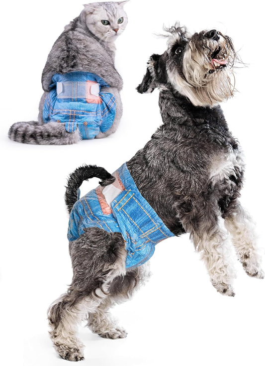 Pet Soft Dog Diapers Female, Disposable Dog Diapers, Cat Diaper for Female Cats, Puppy Diaper 8pcs XSmall