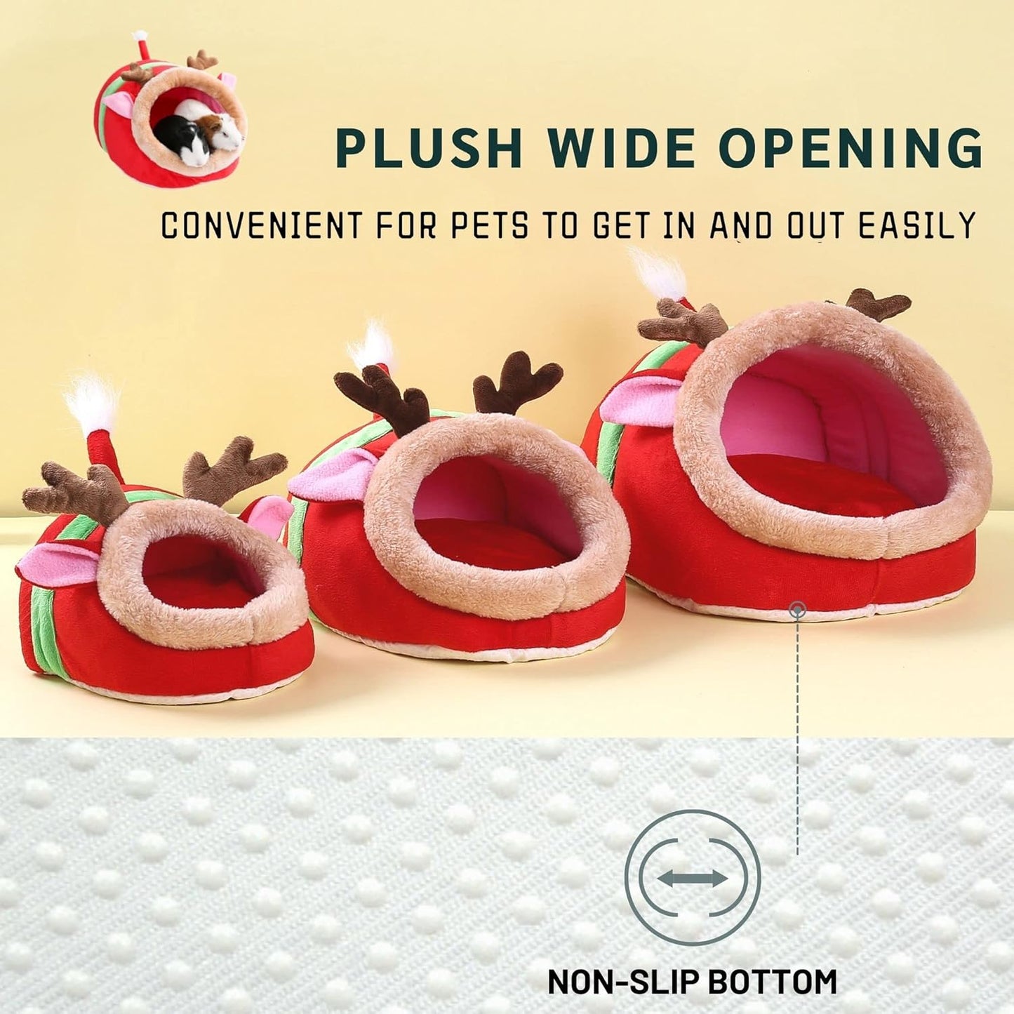 JanYoo Guinea Pig Rabbit Ferret Bed Hide Huts Removable Cushion for Rat Accessories Toys