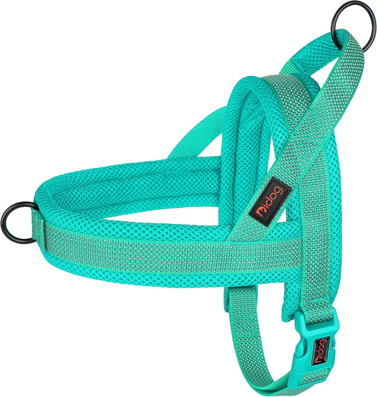 Didog No Pull Dog Harness with Breathable Mesh Padded, Full Reflective & Quick Fit Adjustable Vest Harness, Easy for Training Walking for Small & Medium and Large Dogs (Green, M:Chest 21-26")