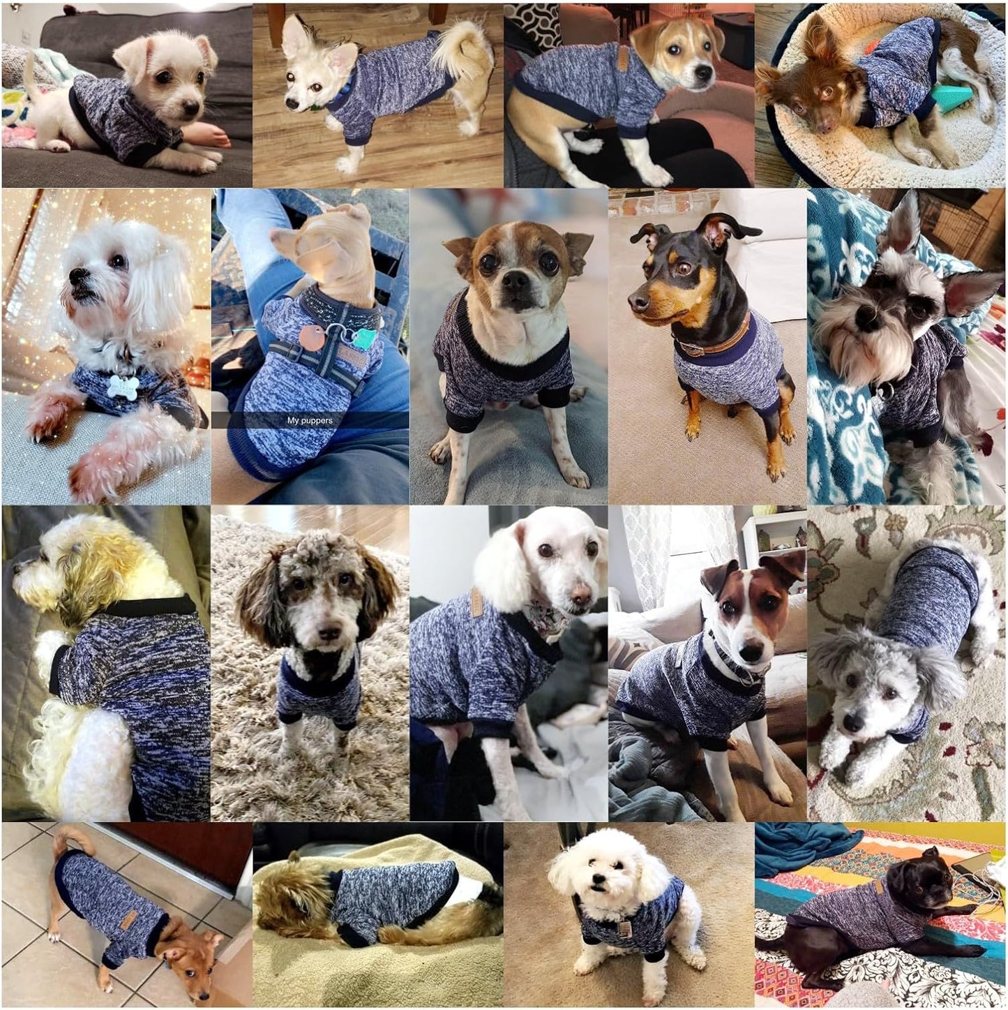 Jecikelon Dog Clothes Dogs Sweater Soft Puppies Clothing Winter Puppy Sweaters Warm Outfit for Dogs Small XXS XS Cat Apparel (Navy Blue, M)