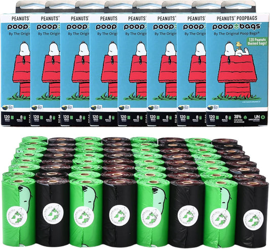 The Original Poop Bags® Peanuts Dog Waste Bags – 38% Plant Based, Leak-Proof & Durable, Large Dog Poop Bags for Dispensers, Unscented (960 Count)