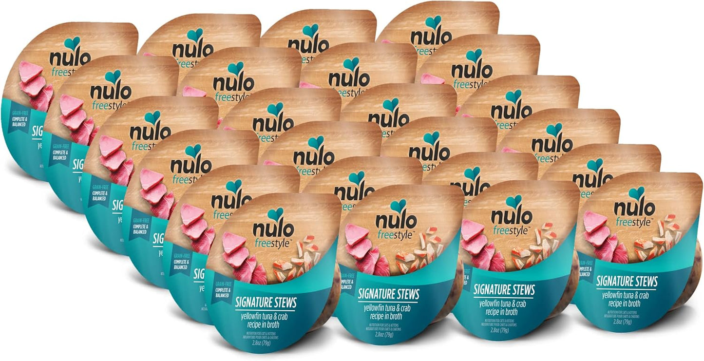 Nulo Freestyle Cat & Kitten Wet Cat Food Signature Stew, Premium All Natural Grain-Free Cat Food Topper with No Added Minerals or Preservatives and High Animal-Based Protein (24 Count)
