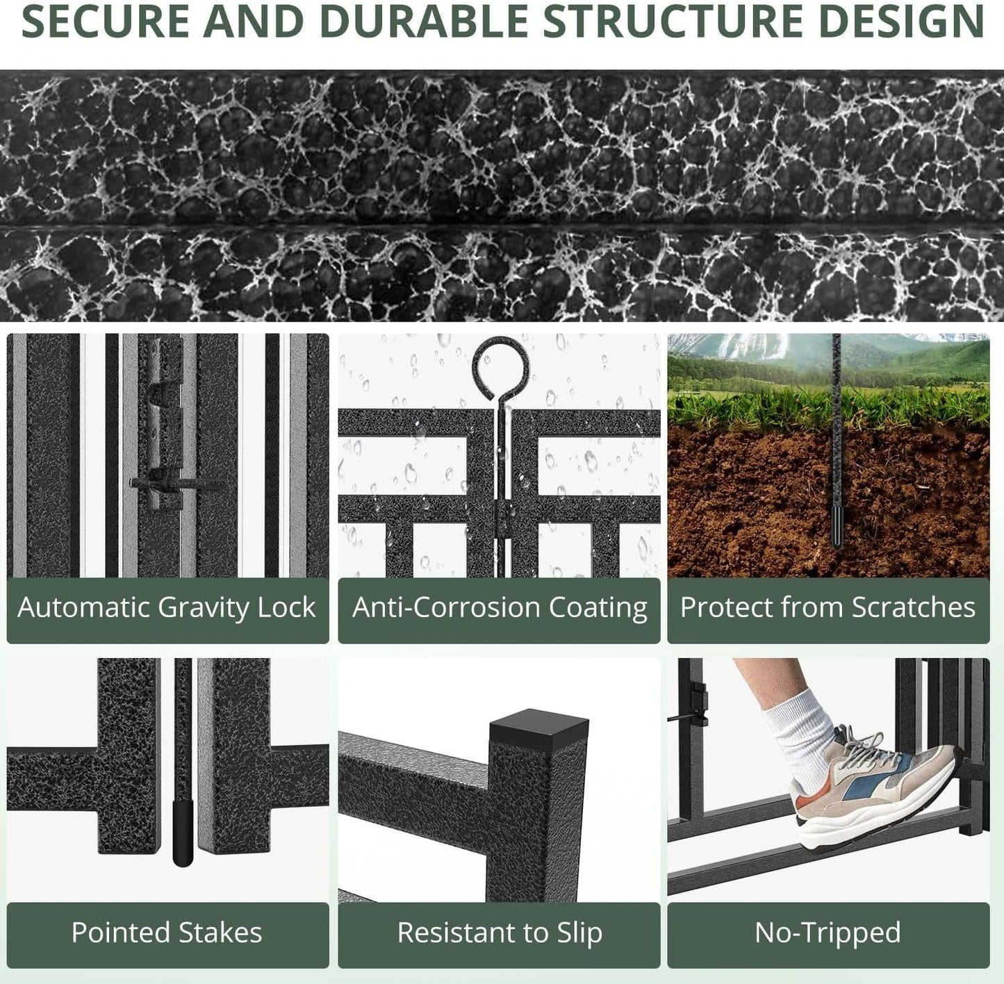 Dog Fence Outdoor Indoor, 32" Inch Height 48 Panels Dog Playpen for Large/Medium/Small Dogs Metal Dog Pen for Yard Camping and RV | Black-Silver