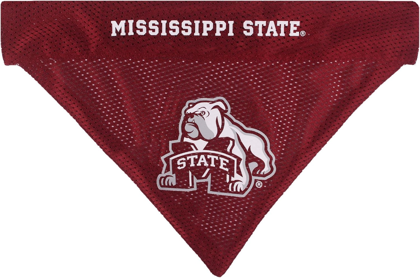 Pets First Collegiate Pet Accessories, Reversible Bandana, Mississippi State Bulldogs, Small/Medium